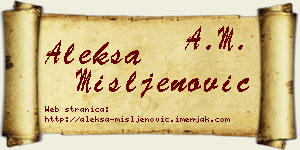 Aleksa Mišljenović vizit kartica